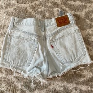 Levi light wash 501 denim shorts